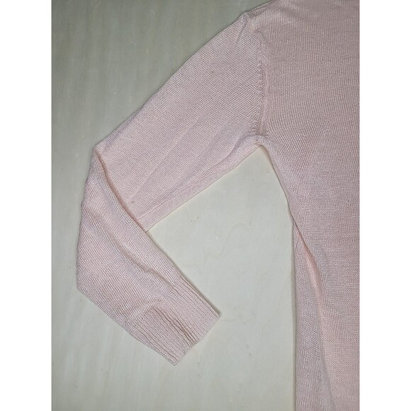 Theory Pale Pink Long Sleeve Linen Blend Sweater Women's Size Large Crew Neck - Picture 8 of 13